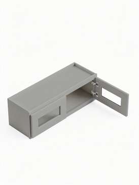 30 in. x 18 in. Ready to Assemble Wall Cabinet with Remington Frame Clear Glass Door, Light Grey