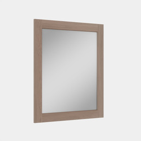 30-in x 34-in Shaker Framed Vanity Mirror, Tan Wood