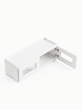 30 in. x 15 in. Ready to Assemble Wall Cabinet with Remington Frame Clear Glass Door, White