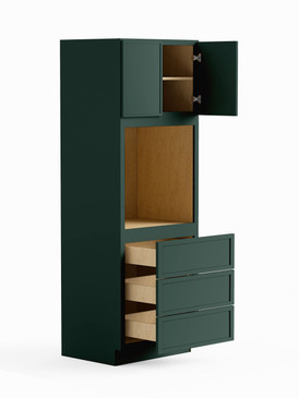 30-in x 24-in x 90-in Ready To Assemble Slim Shaker Tall Oven Cabinet, Green