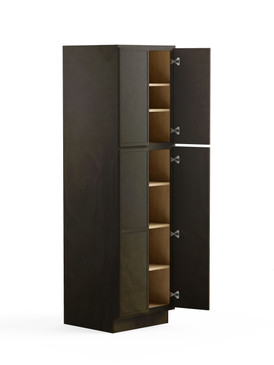 30-in x 24-in x 90-in Ready To Assemble Slim Shaker Four Door Tall Utility Cabinet, Smokey Grey