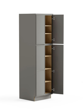 24-in x 24-in x 84-in Ready To Assemble Slim Shaker Four Door Tall Utility Cabinet, Light Grey