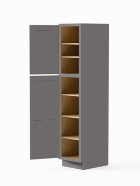 18-in x 24-in x 90-in Ready To Assemble Shaker Two Door Tall Utility Cabinet, Light Grey