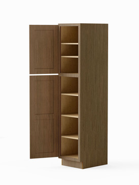 18-in x 24-in x 84-in Ready To Assemble Shaker Two Door Tall Utility Cabinet, Tan Wood