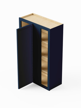27-in x 12-in x 42-in Ready To Assemble Slim Shaker Blind Wall Cabinet, Navy Blue