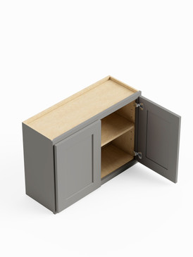 33-in x 12-in x 24-in Ready To Assemble Shaker Wall Cabinet, Light Grey