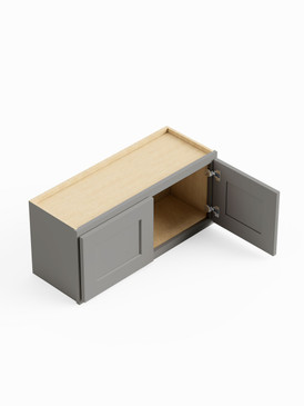 33-in x 12-in x 15-in Ready To Assemble Shaker Wall Cabinet, Light Grey