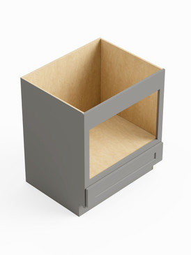 30-in x 24-in x 35-in Ready To Assemble Shaker Microwave Base Cabinet, Light Grey