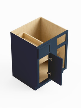 45-in x 24-in x 35-in Ready To Assemble Slim Shaker Blind Base Cabinet, Navy Blue