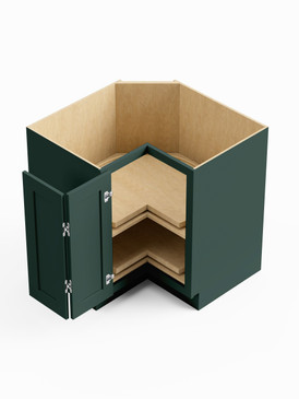 33-in x 33-in x 35-in Ready To Assemble Shaker Lazy Susan Easy Reach Base Cabinet, Green