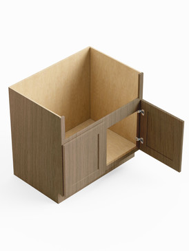 36-in x 24-in x 35-in Ready To Assemble Shaker Farm Sink Base Cabinet, Tan Wood