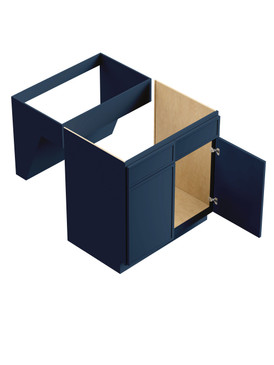 36-in x 24-in x 33-in Ready To Assemble Slim Shaker ADA Sink Base Cabinet, Navy Blue