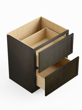 24-in x 24-in x 35-in Ready To Assemble Slim Shaker Two Drawer Base Cabinet, Smokey Grey