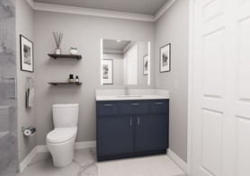 42-in x 21-in x 35-in Ready to Assemble Slim Shaker Vanity Combo Base Cabinet, Navy Blue, VSD42-RTA-FR02-NB