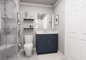 36-in x 21-in x 35-in Ready To Assemble Shaker Double Door Double Drawer Front Vanity Sink Base Cabinet, Navy Blue, VS36-RTA-FR01-NB