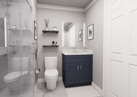 30-in x 21-in x 35-in Ready To Assemble Shaker Double Door Single Drawer Front Vanity Sink Base Cabinet, Navy Blue, VS30S-RTA-FR01-NB