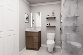 24-in x 21-in x 35-in Ready to Assemble Slim Shaker Vanity Combo Base Cabinet With Two Drawers on Right, Tan Wood, V2421DR-2D-RTA-FR02-TW