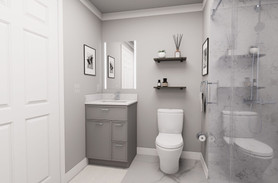 24-in x 21-in x 35-in Ready to Assemble Slim Shaker Vanity Combo Base Cabinet With Two Drawers on Right, Light Grey, V2421DR-2D-RTA-FR02-LG