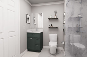 24-in x 21-in x 35-in Ready to Assemble Slim Shaker Vanity Combo Base Cabinet With Two Drawers on Right, Green, V2421DR-2D-RTA-FR02-GR