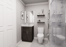 24-in x 21-in x 35-in Ready to Assemble Shaker Vanity Combo Base Cabinet With Two Drawers on Right, Smokey Grey, V2421DR-2D-RTA-FR01-SG