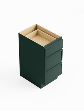 24-in x 21-in x 35-in Ready to Assemble Slim Shaker Vanity Three Drawer Base Cabinet, Green, 3VDB24-RTA-FR02-GR