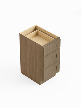 24-in x 21-in x 35-in Ready To Assemble Shaker Vanity Three Drawer Base Cabinet, Tan Wood, 3VDB24-RTA-FR01-TW