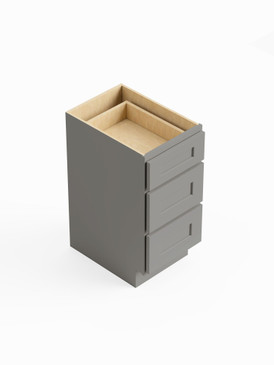 21-in x 21-in x 35-in Ready To Assemble Shaker Vanity Three Drawer Base Cabinet, Light Grey, 3VDB21-RTA-FR01-LG