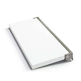 Preston flip-up fold-down ADA compliant padded shower seat in white and brushed stainless, 34 in. W x 15 in. D, by Transolid, PPS1534UP-01BS