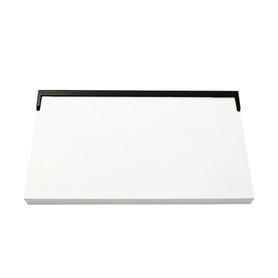 Preston flip-up fold-down ADA compliant padded shower seat in white and matte black, 26 in. W x 15 in. D, by Transolid, PPS1526UP-01MB