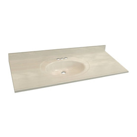 Samson 61-in x 22-in Cultured Marble Single Bowl Vanity Top, White on Bone (3-Pack)