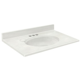 Samson 31-in x 19-in Cultured Marble Single Bowl Vanity Top, White on White (3-Pack)