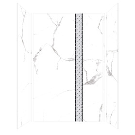 Transolid Titan 60-in x 36-in x 96-in Aluminum Shower Kit, White Caruso (Ultra Honed)