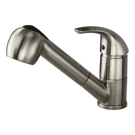 Pull Out Kitchen Faucet with Single Handle, includes deck plate, Luxe Stainless