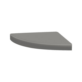 15-in x 15-in x 3-in Solid Surface Curved Corner Shower Seat, Dark Grey