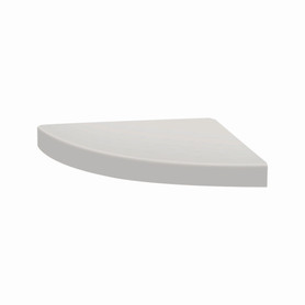 15-in x 15-in x 3-in Solid Surface Curved Corner Shower Seat, Grey