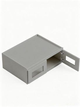 36 in. x 15 in. x 24 in. Ready to Assemble Wall Refrigerator Cabinet with Remington Frame Clear Glass Door, Light Grey