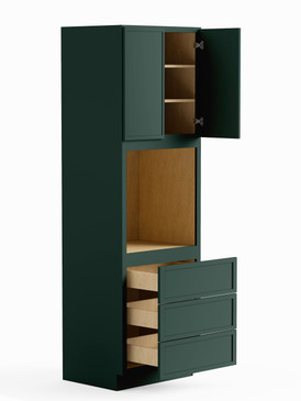 30-in x 24-in x 96-in Ready To Assemble Slim Shaker Tall Oven Cabinet, Green