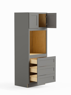 30-in x 24-in x 84-in Ready To Assemble Shaker Tall Oven Cabinet, Light Grey
