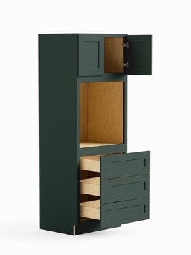 30-in x 24-in x 84-in Ready To Assemble Shaker Tall Oven Cabinet, Green