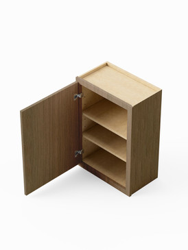 15-in x 12-in x 30-in Ready To Assemble Slim Shaker Single Door Wall Cabinet, Tan Wood