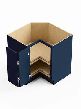 33-in x 33-in x 35-in Ready To Assemble Slim Shaker Lazy Susan Easy Reach Base Cabinet, Navy Blue