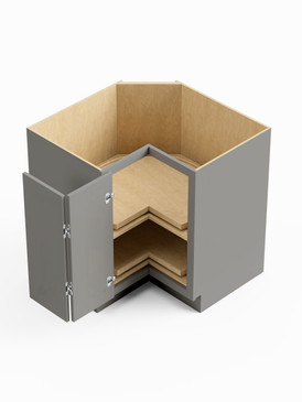 33-in x 33-in x 35-in Ready To Assemble Slim Shaker Lazy Susan Easy Reach Base Cabinet, Light Grey