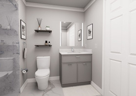 33-in x 21-in x 35-in Ready to Assemble Slim Shaker Double Door Single Drawer Front Vanity Sink Base Cabinet, Light Grey, VS33S-RTA-FR02-LG