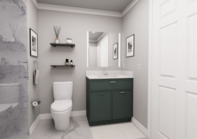 33-in x 21-in x 35-in Ready to Assemble Slim Shaker Double Door Single Drawer Front Vanity Sink Base Cabinet, Green, VS33S-RTA-FR02-GR