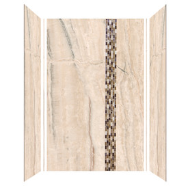 Transolid Titan 60-in x 36-in x 96-in Aluminum Shower Kit, Savanna Creme (Ultra Honed)