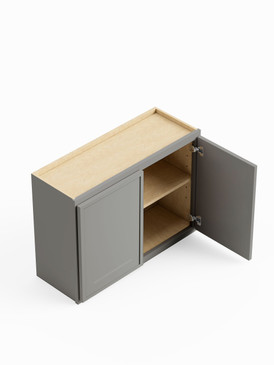 27-in x 12-in x 24-in Ready To Assemble Slim Shaker Wall Cabinet, Light Grey