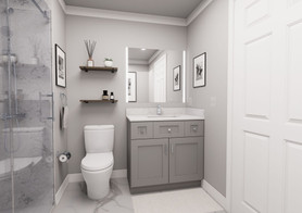 36-in x 21-in x 35-in Ready To Assemble Shaker Vanity Combo Base Cabinet, Light Grey, VSD36-RTA-FR01-LG