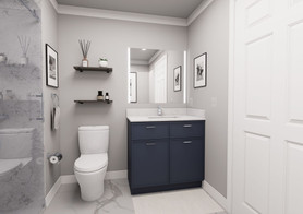 36-in x 21-in x 35-in Ready to Assemble Slim Shaker Double Door Double Drawer Front Vanity Sink Base Cabinet, Navy Blue, VS36-RTA-FR02-NB