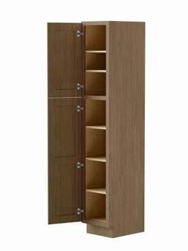 15-in x 21-in x 84-in Ready to Assemble Shaker Vanity Linen Cabinet, Tan Wood, L158421-RTA-FR01-TW