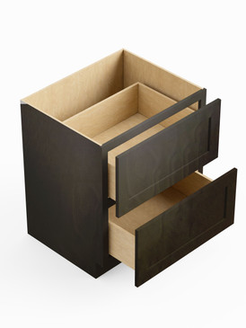 36-in x 24-in x 35-in Ready To Assemble Shaker Two Drawer Base Cabinet, Smokey Grey
